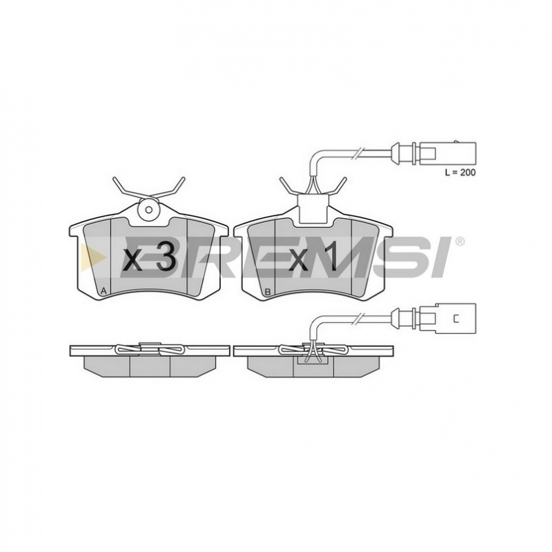 Задние тормозные колодки BREMSI для VW Sharan, Ford Galaxy, Seat Alhambra (1997-2010) (Lucas) BP2982
