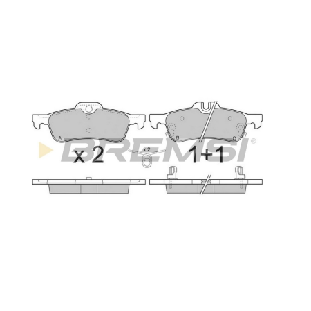 Задние тормозные колодки BREMSI для Toyota Yaris (2005-) (TEVES) BP3320