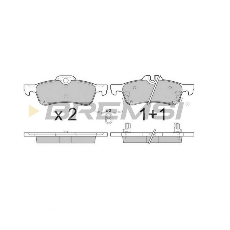 Задние тормозные колодки BREMSI для Toyota Yaris (2005-) (TEVES) BP3320