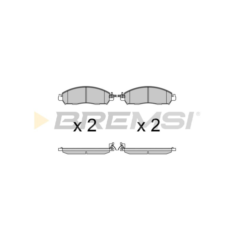 Передние тормозные колодки BREMSI для Nissan Navara NP300 2.3-2.5 dCi (2014-) (Akebono) BP3721