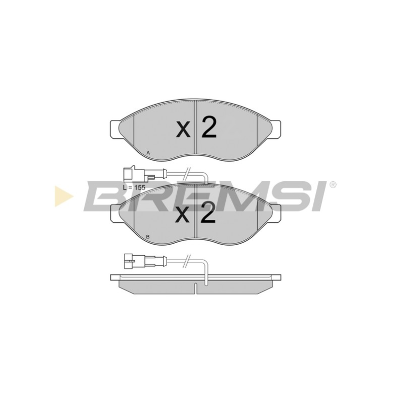 Передние тормозные колодки BREMSI для Citroen Jumper, Fiat Ducato, Peugeot Boxer (2006-) (1.1-1.5t) BP3868