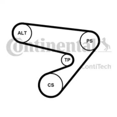 Комплект ремня генератора Opel Combo 1.4 04-/Astra G/H 1.2-1.4 98-10/Corsa B/C/D 1.0-1.4 96-14 (5PK1230K1)