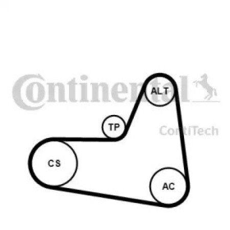 Комплект ремня генератора VW Caddy III 1.6 BiFuel/2.0 EcoFuel 06-15 (6PK1045) (6PK1045K2)