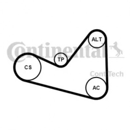 Комплект ремня генератора Citroen C2/C3/C4/Peugeot 207/307 1.1-1.6 02- (6PK1053) (6PK1050K3)