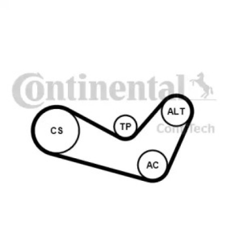 Комплект ремня генератора Audi A2/Seat Ibiza/Skoda Fabia/VW Golf/Polo 1.4/1.6/1.6FSI 97- (6PK1080K1)