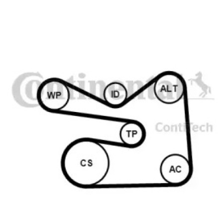 Комплект ремня генератора VW Golf/Passat/Polo/Touran 1.4/1.6TSI/FSI 03-14 (6PK1733K3)