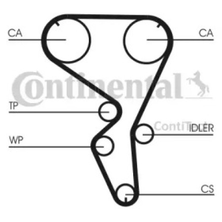 Ремінь ГРМ Citroen C2/C3/C4/Peugeot 1007/206/207/307 1.4 VVTi 03-11 (25x135z) (CT1101)