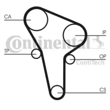 Ремень ГРМ VW Golf I/II/VW Passat/Audi 80 1.5/1.6D/TD 76-93 (135x25.4) (CT513)