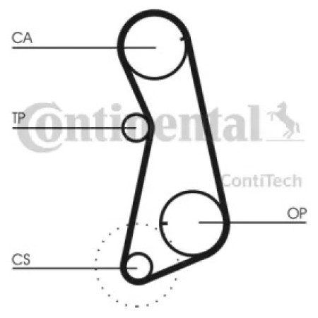 Ремень ГРМ VW Caddy/Golf/Passat/Audi 80/100 1.3-2.0 77-92 (121x18) (CT637)