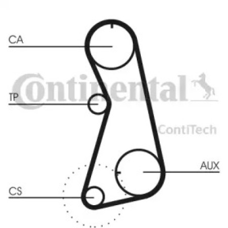 Ремень ГРМ VW Golf/Polo/Passat 1.6/1.8 91-02/Audi A4 1.6 94-01 (121x18) (CT848)